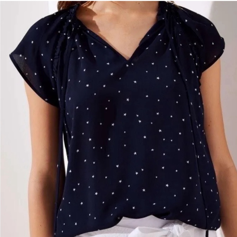 LOFT Navy Blue Star Women's Top